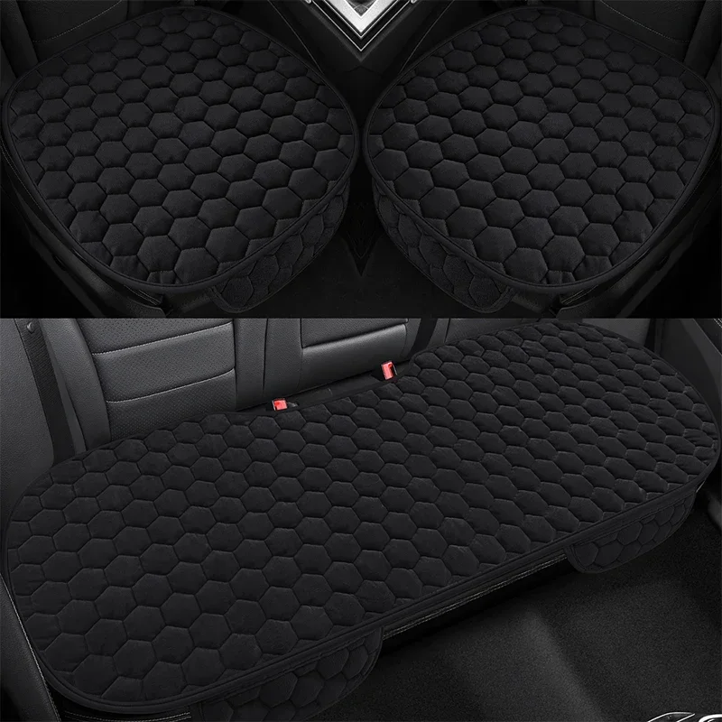 Winter Short Plush Car Single Piece Seat Cushion Thickened Warm Front Single Seat Square Cushion Rear Row Long Cushion