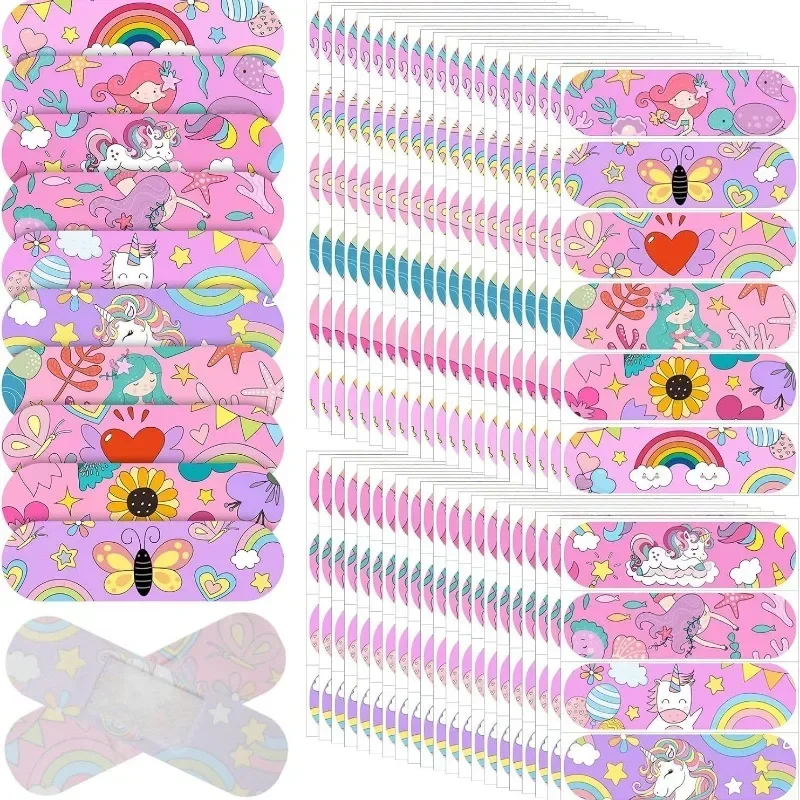 Cue Cartoon Band Aid para meninas, padrão de cavalo, colagem de gesso, curativo, Patch Strips, ataduras adesivas, Woundplast, 50pcs por conjunto