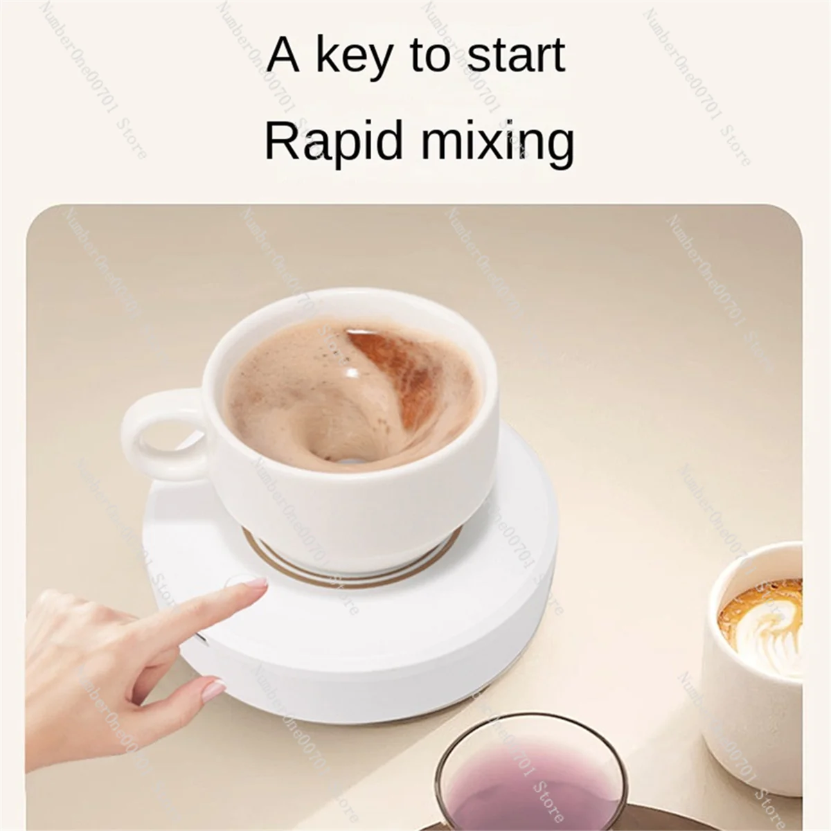 Compact Magnetic Stirrer, Mini Automatic Beverage Mixer, USB-C Rechargeable, Suitable for Glass & Ceramic Cups