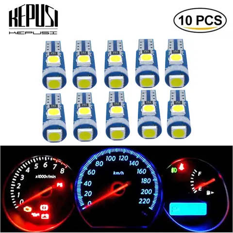10pcs T5 Led Bulb Car Interior Dashboard Lights Instrument Lamp For Kia Rio Ceed Sportage Mazda 3 6 Cx-5 Peugeot 206 307 308 207