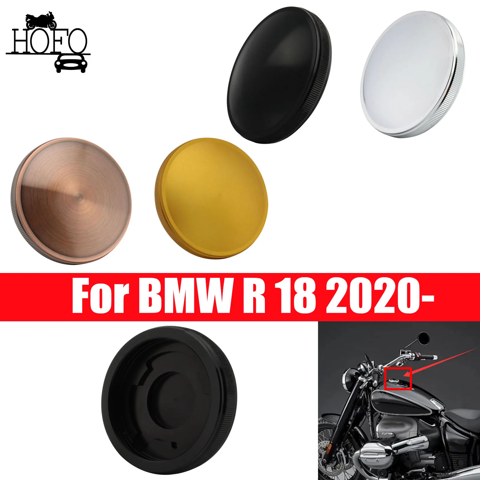 

For BMW R 18 2020- 2021 Motorcycle Aluminum Fuel Tank Cover Thread Reservoir Crown Oil Cap Gas