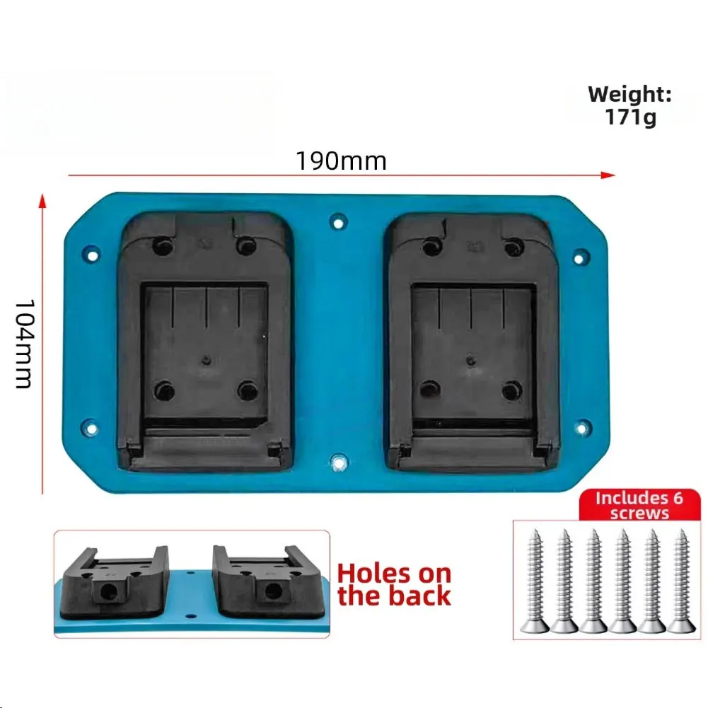 Drill Organizer Battery Fixing Frame For Workshop Tool Storage ABS Under-shelf Mounting Countersunk Screw Holes