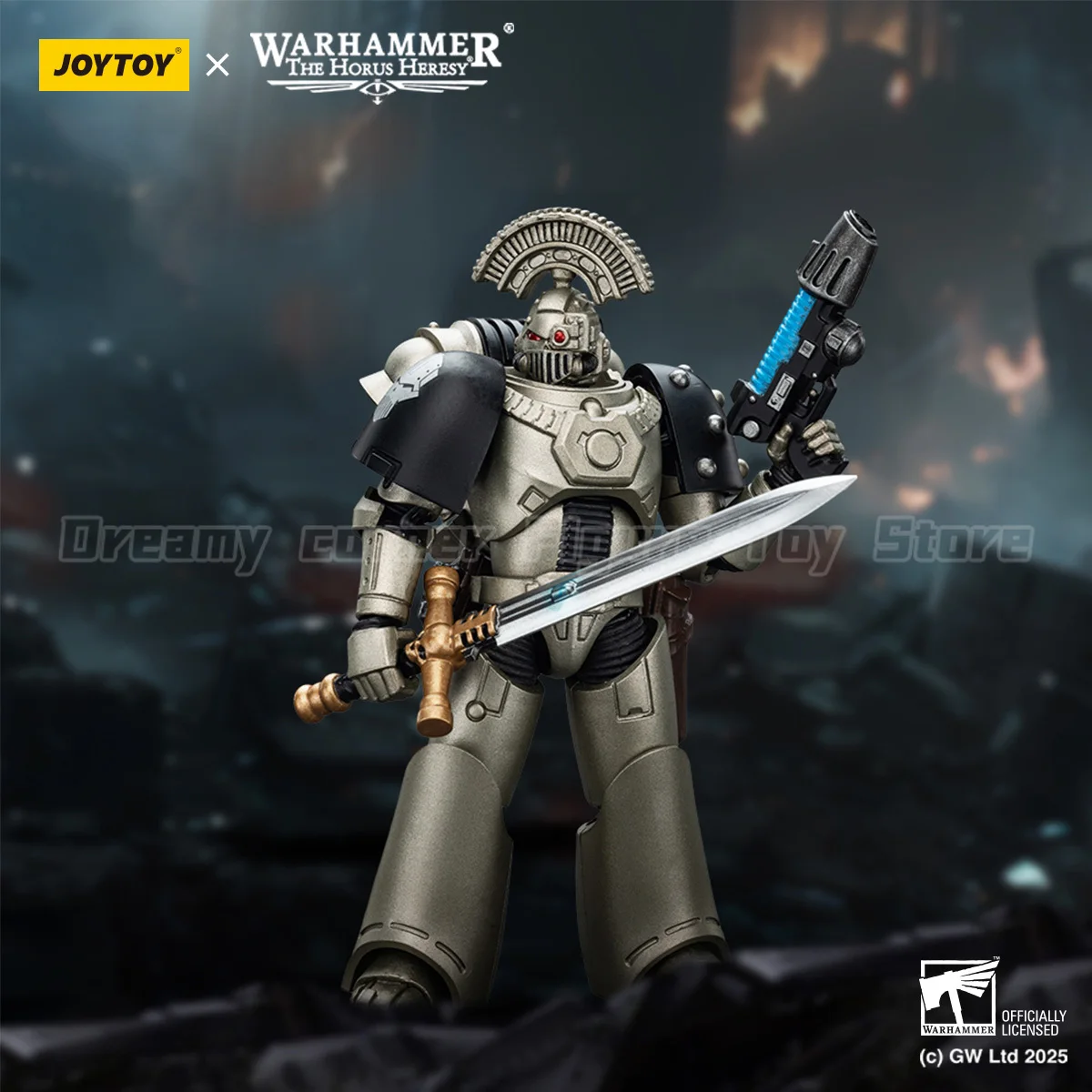 【En Stock】 JOYTOY Warhammer 40K Iron Warriors Command Squad choisi avec la légion Standard 2 pièces 1/18 figurine jouet modèle cadeau