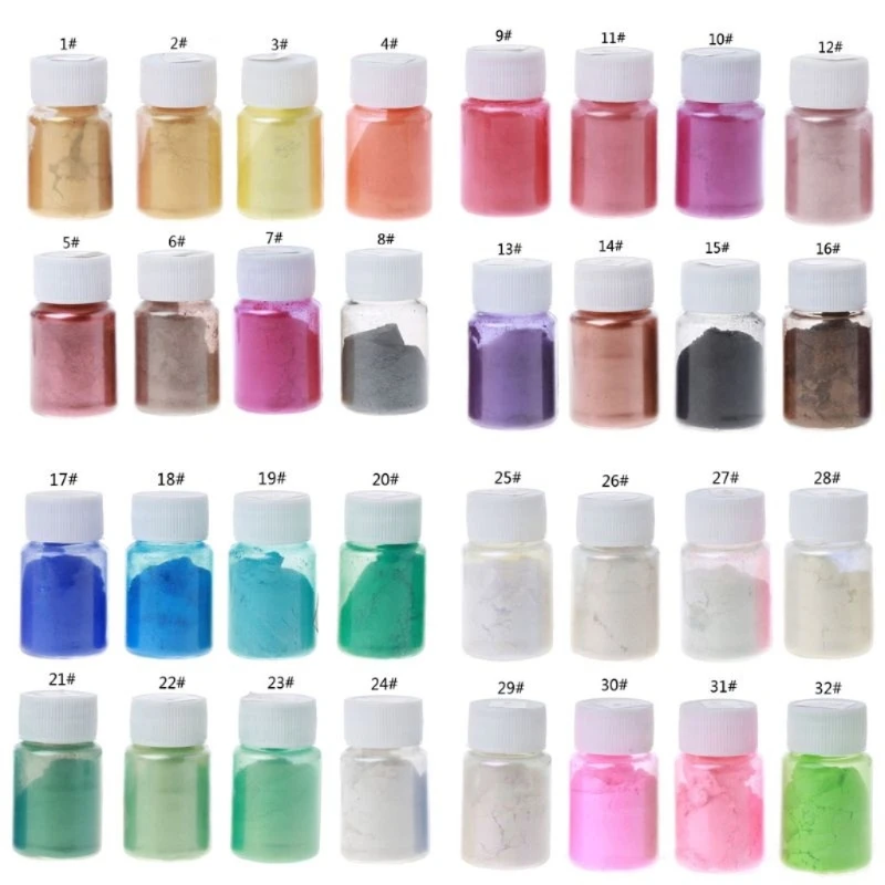 Fast Reach 32 Colors 10g Resin Colorant Powder Mica Pearlescent Pigments Resin Dye Epoxy Resin DIY Color Toning Jewelry