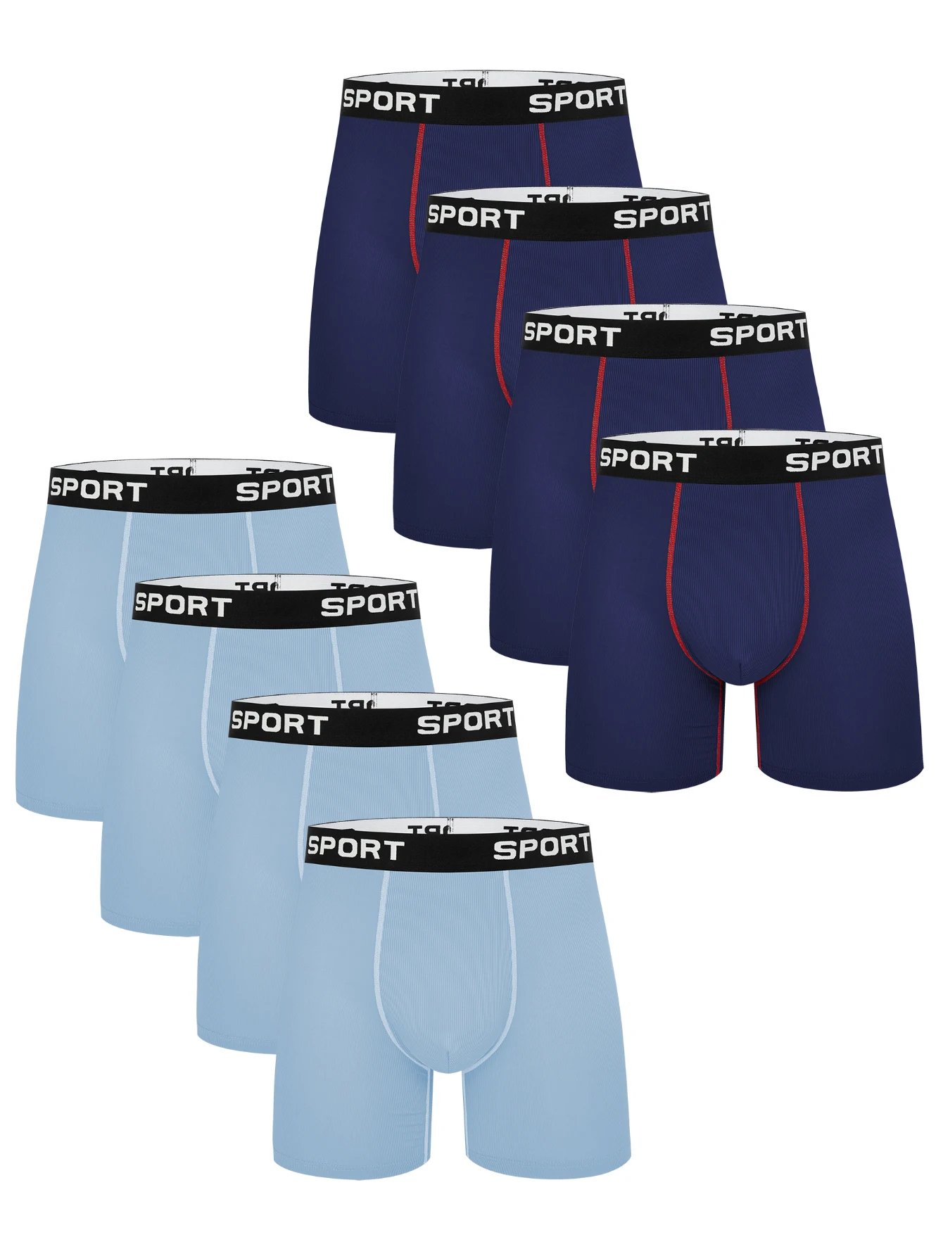 8PCS Celana Dalam Pria Pinggang Sedang Elastis Tinggi Model Sporty Celana Pendek Nyaman Polos Anti Jamur Celana Dalam Panjang Pria