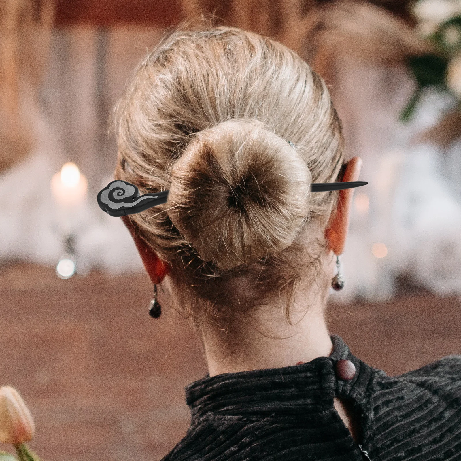 

Chinese Hairpin Vintage Wooden Hair Stick Elegant for Long Hair Buns Daily Wear Chinese Style Hairpin