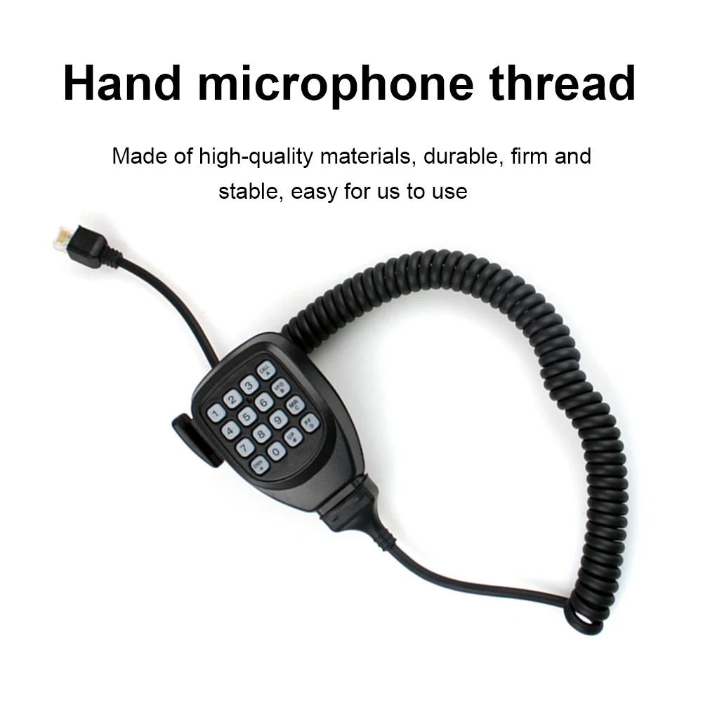 Cable de micrófono de 8 pines, fácil de instalar, conector de RJ-45 a RJ-45, piezas de Walkie Talkie en espiral de alta resistencia para Kenwood KMC-32 KMC-35