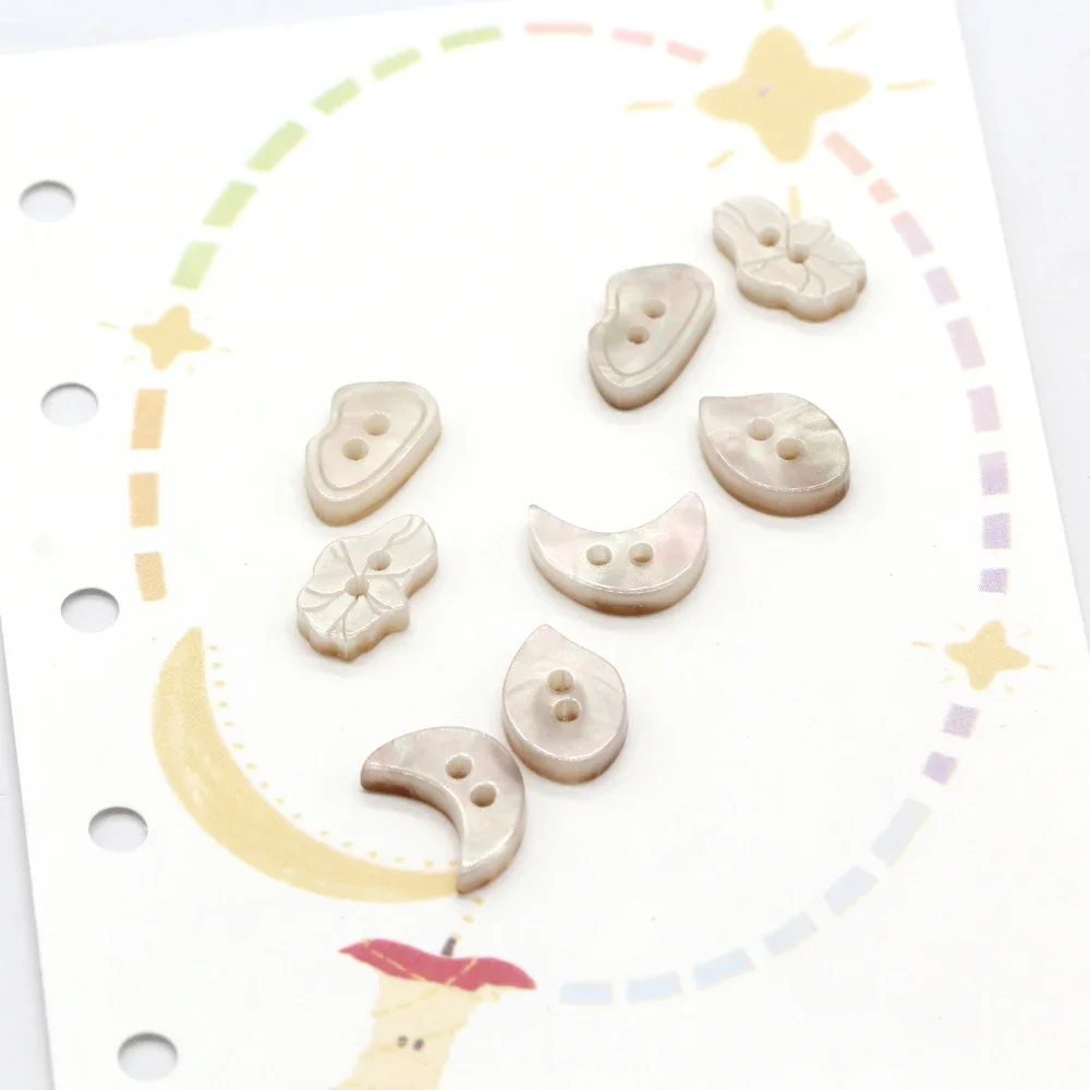 DOTOLLE 20Pcs 12mm Moon Irregular Shape Resin Buttons for Clothing Women Shirt Blouse Wedding Dress Handmade Decoratios