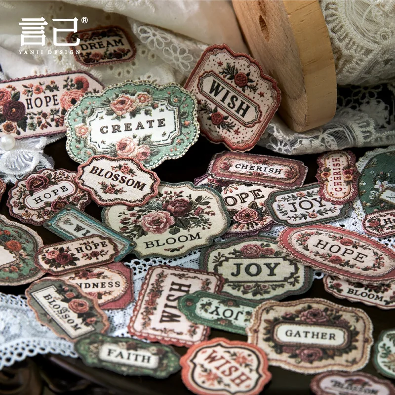 20pcs/1lot Kawaii Scrapbook Stickers Collect cloth labels Junk Journal Gold Planner Stationery Decorative