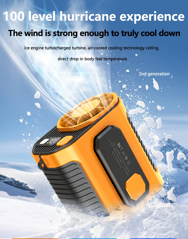 New waist-mounted fan cooling high-temperature outdoor work room welding site portable waist-mounted fan