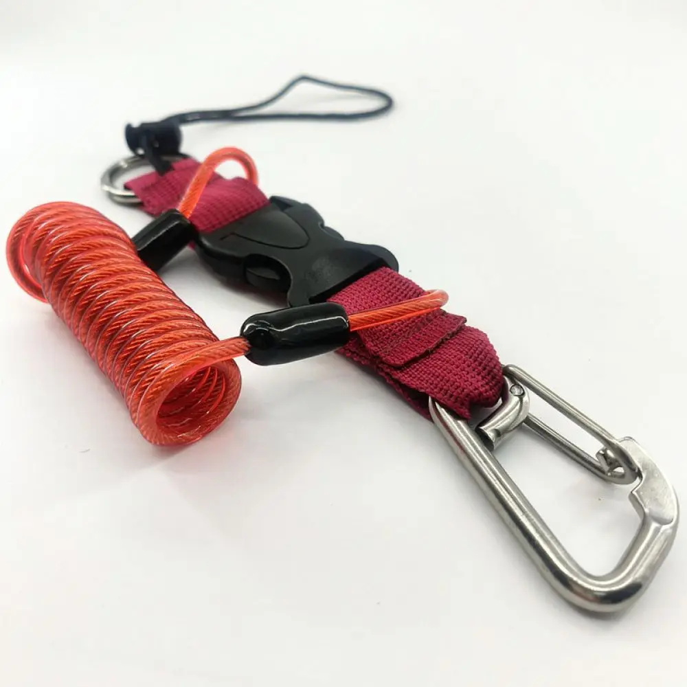 Multi Purpose Scuba Diving Lanyard Stainless Steel Clip Safety Tether For Underwater Camera Fishing Accessory