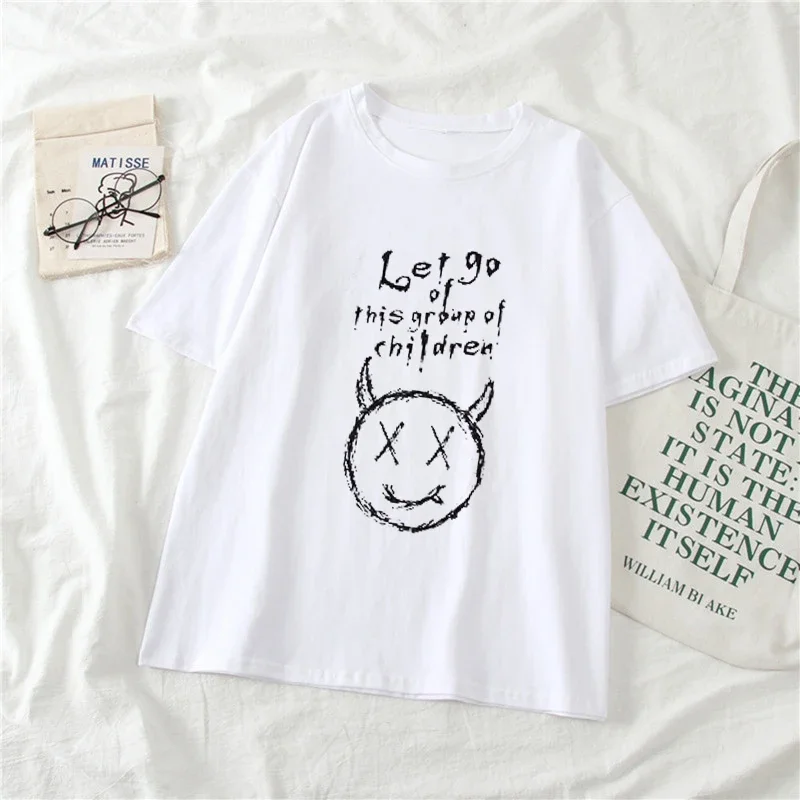 Harajuku Men's T-shirts Oversized Women Long Sleeve Gothic Vintage Print Ulzzang Cozy Fashion Streetwear Baggy Trendy Tops