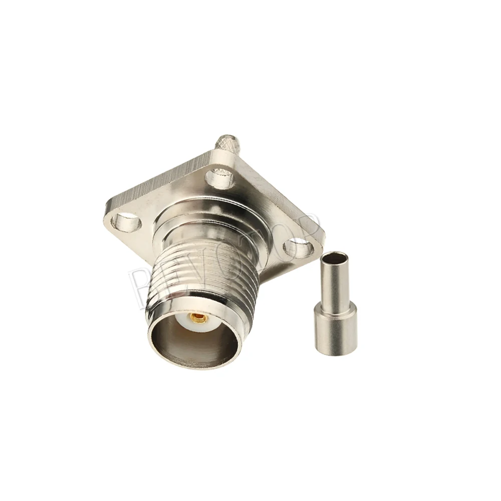 10Pcs TNC Crimp Female Jack 4 Hole Panel O-ring Mount RF Coaxial Connector Adapter for RG174 RG316 LMR100 Coaxial Cable BEVOTOP