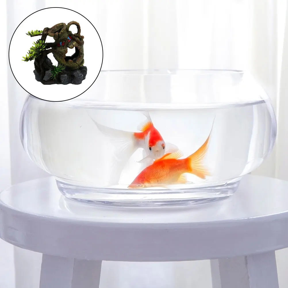

Resin Fish Tank Bucket Decoration Durable Aquarium nament Suitable Seawater Freshwater Non Fading L scape Decor Fish Tank Decor