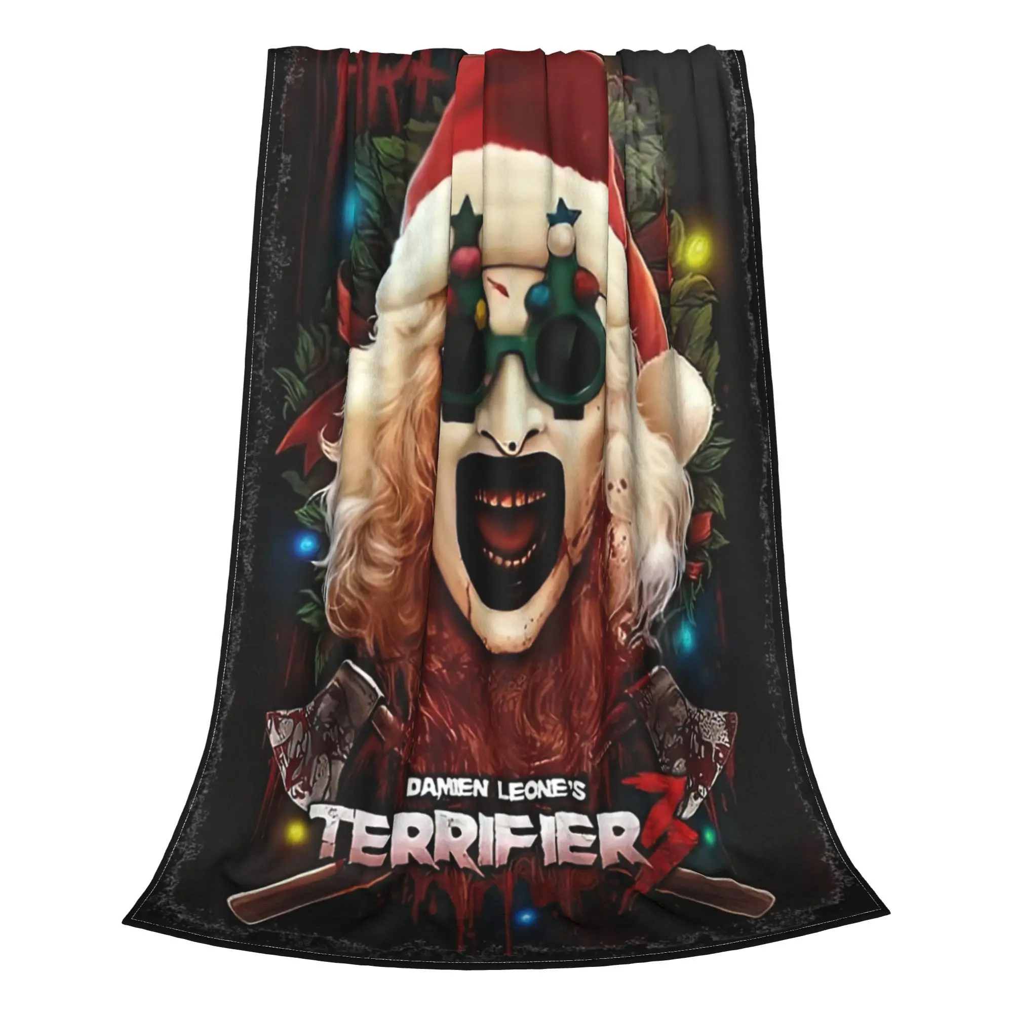 Terrifier 3 Christmas Santa  Blankets Super Soft Flannel Cozy Gift horror movie Throw Blankets Rug Piece