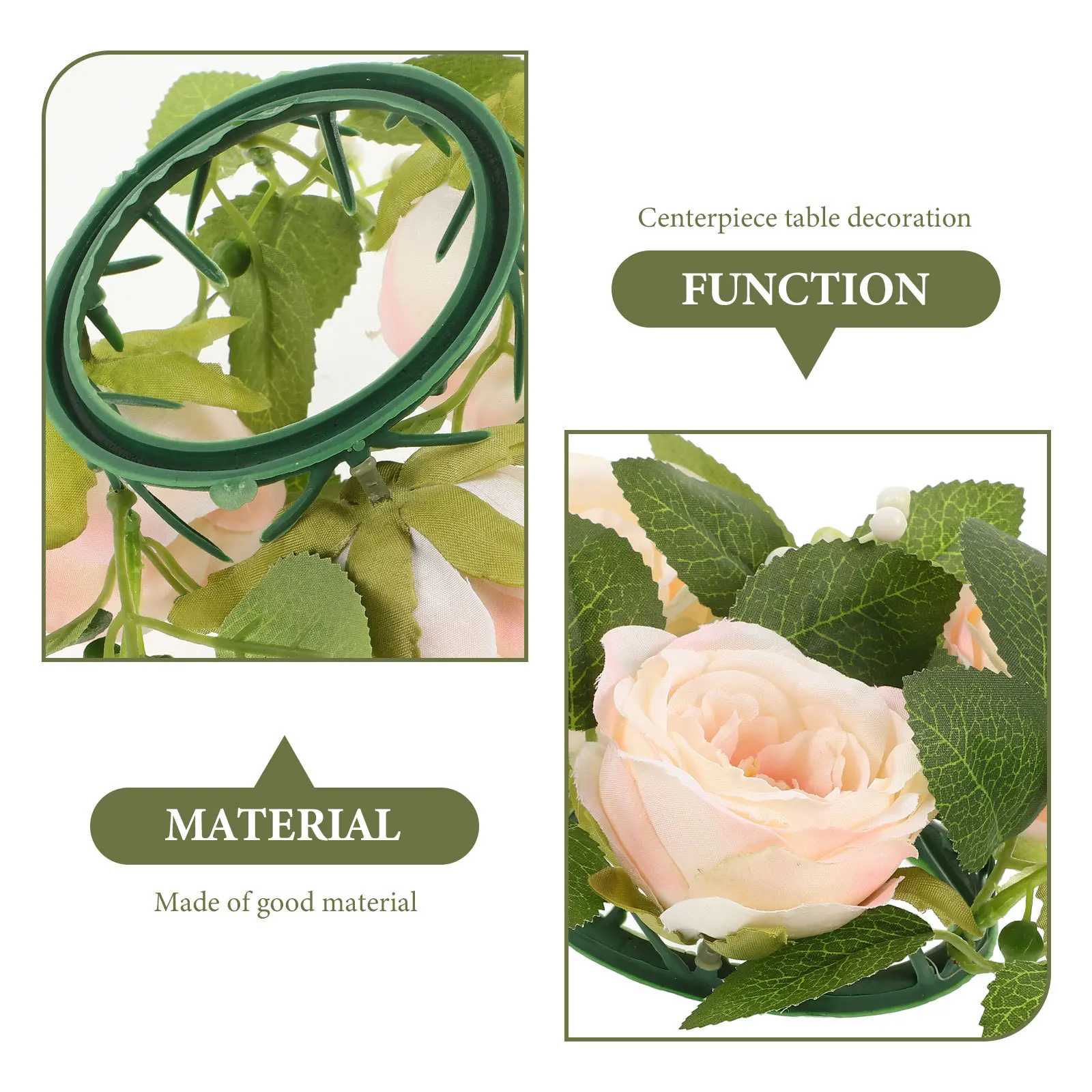 

Small Artificial Tea Flower Wreath Realistic Leaf Table Decor For Wedding Party Christmas Home Centerpiece