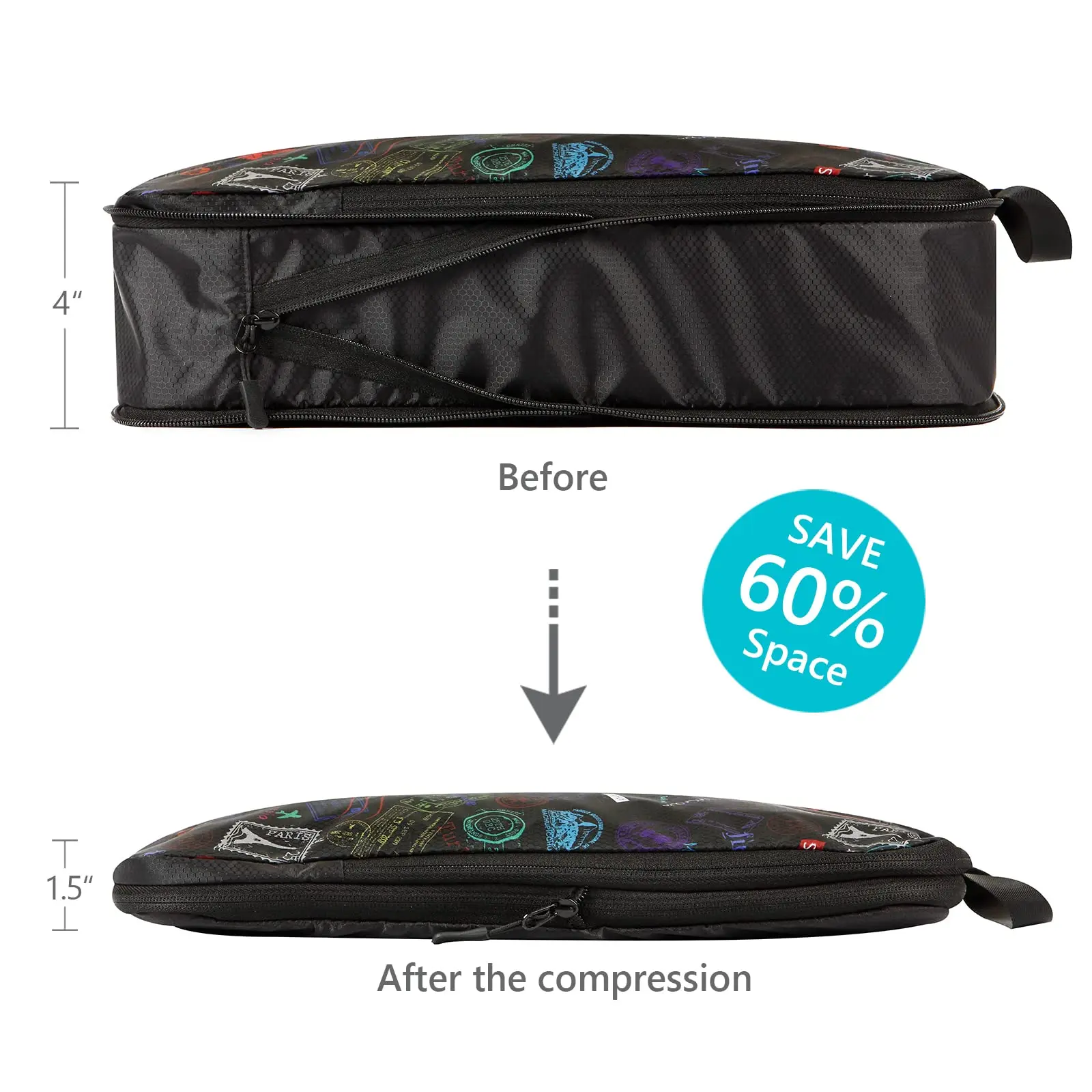 Travel Compression Packing Cubes Shoe Bag Luggage Organizer Accessories Extensible Storage Bags Travel Cubes Foldable Suitcases