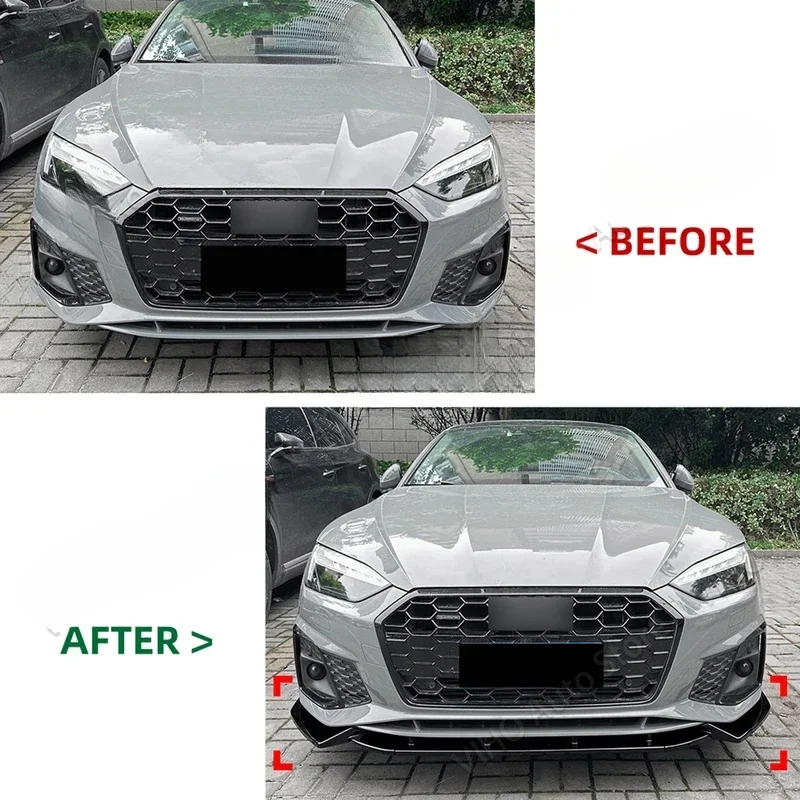 New！ For Audi A5 Sline S5 8W6 front bumper lip diffuser spoiler body modification accessories 2021 2022 2023 2024