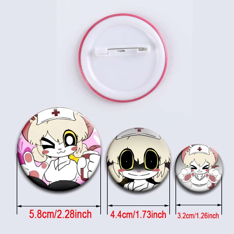 32/50mm Terrible Mouse Lorna Cute Enamel Pins Horror Game Character Cartoon Brooch Tinplate Badge Bag Clothing Accessories Gifts
