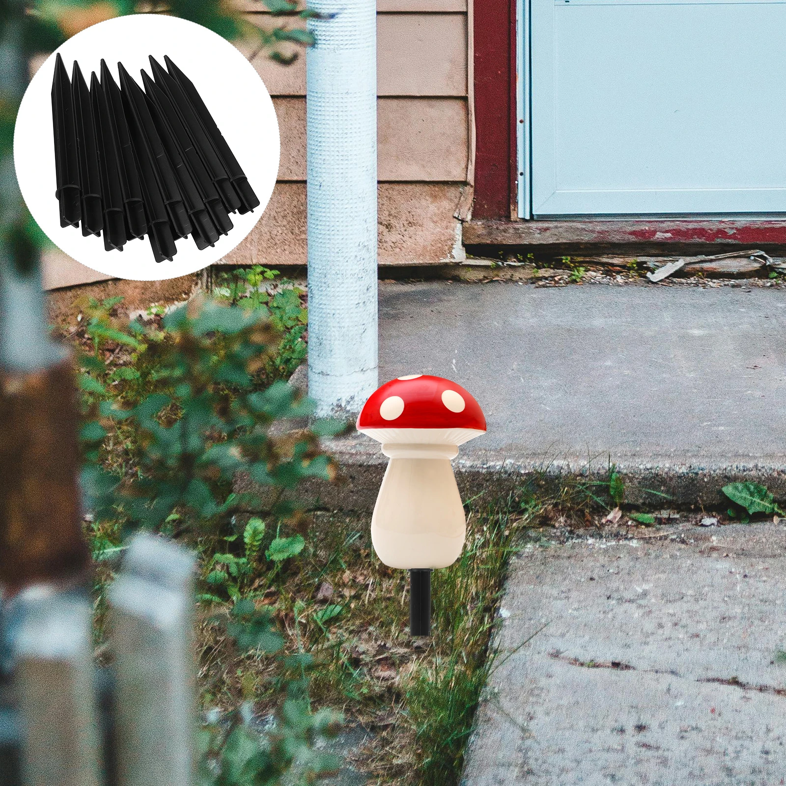

10 Pcs Lawn Lamp Ground Pole Stake Spike Mount Garden Lights Stakes Ornament Flashing Insertion for Floodlight.