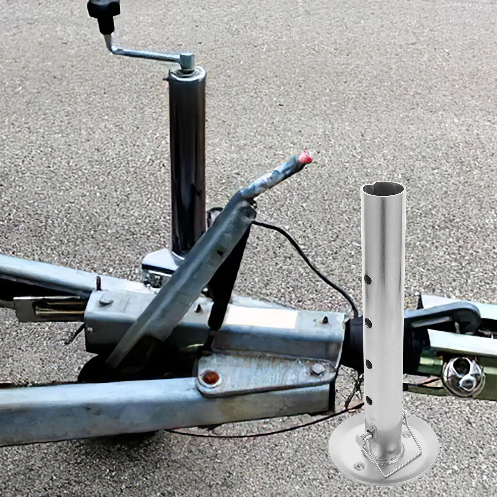 

Trailer Jack Foot Drop Leg Stabilizer for Motorhome Truck Adjustable Height Hand Operated Floor Extension Replacement