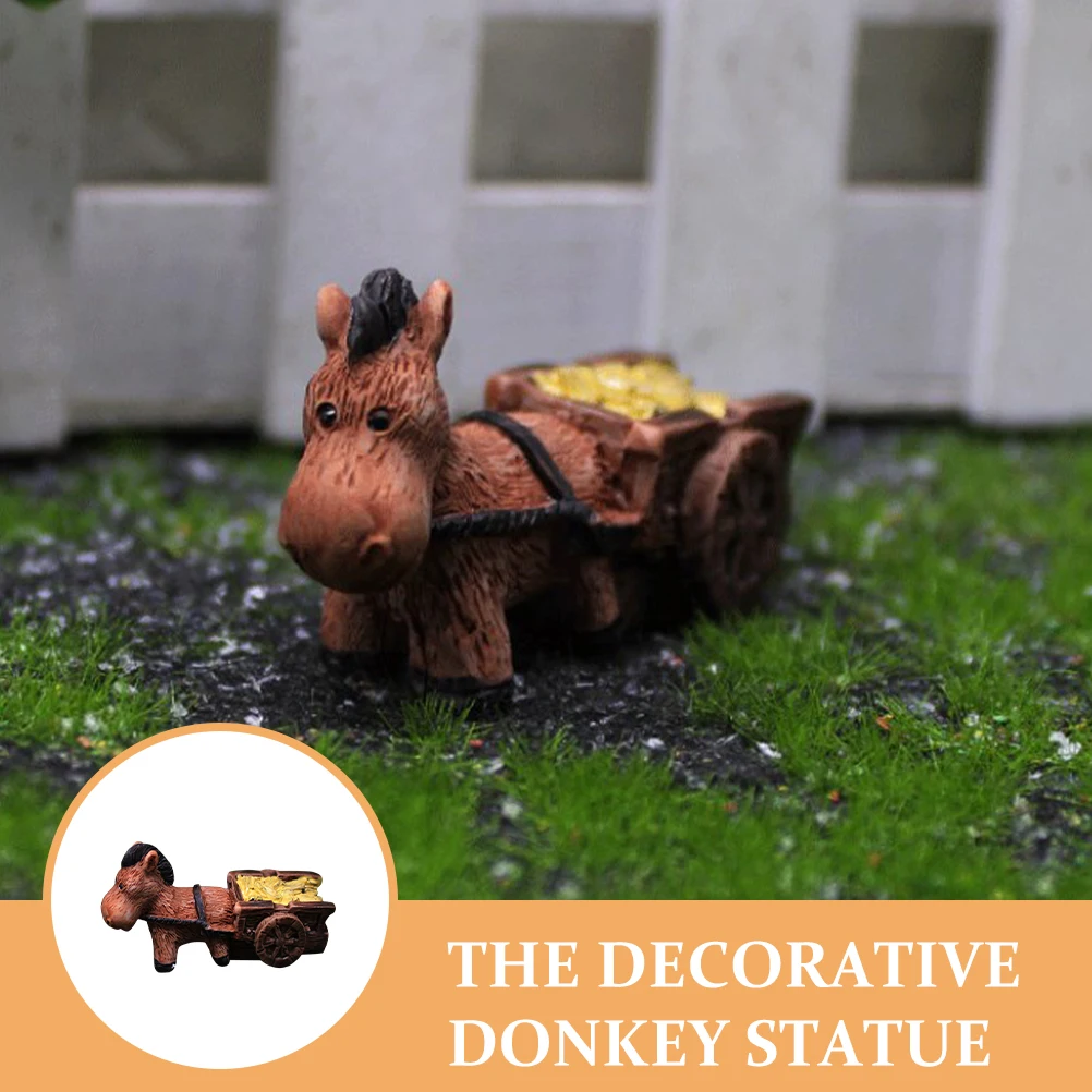

Small Animal Ornaments Decorative Donkey Craft Animals Light Brown Resin Figurines