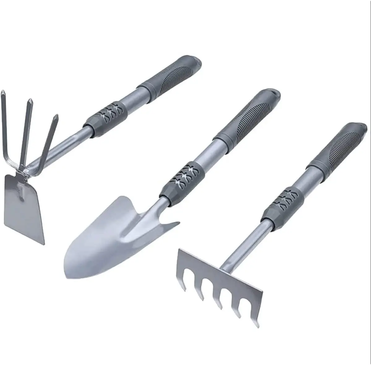 Planting Tools Practical Set Home Gardening Flower Shovel Planting Flowers and Vegetables Small Shovel Silver Three-Piece Set -G