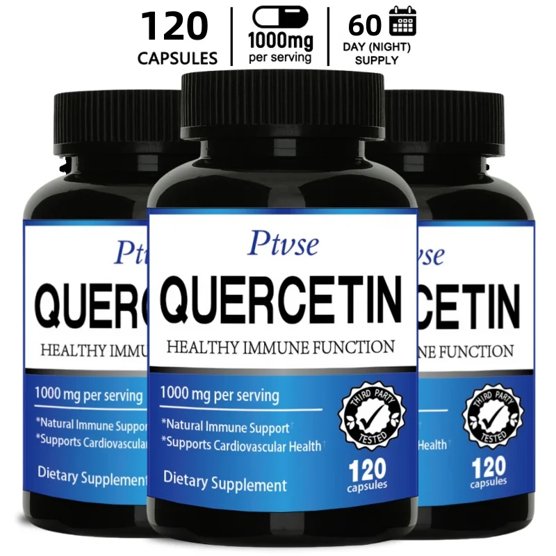 Ptvse Natural Quercetin Supplement Vegan Capsules Bioflavonoid Support - Supports immune health and energy levels