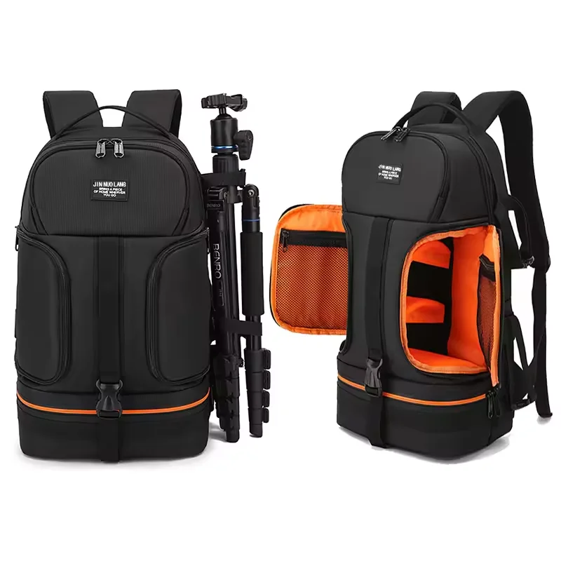 Professional Digital SLR Camera Backpack Large Photography Bag Tripod Holder Waterproof Rain Cover Outdoor Hiking