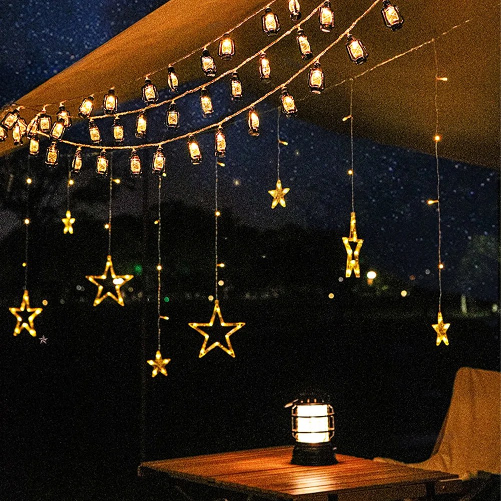 レトロなLEDフェアリーライト,バッテリー駆動のクリスマスライト,屋外照明,装飾ライト