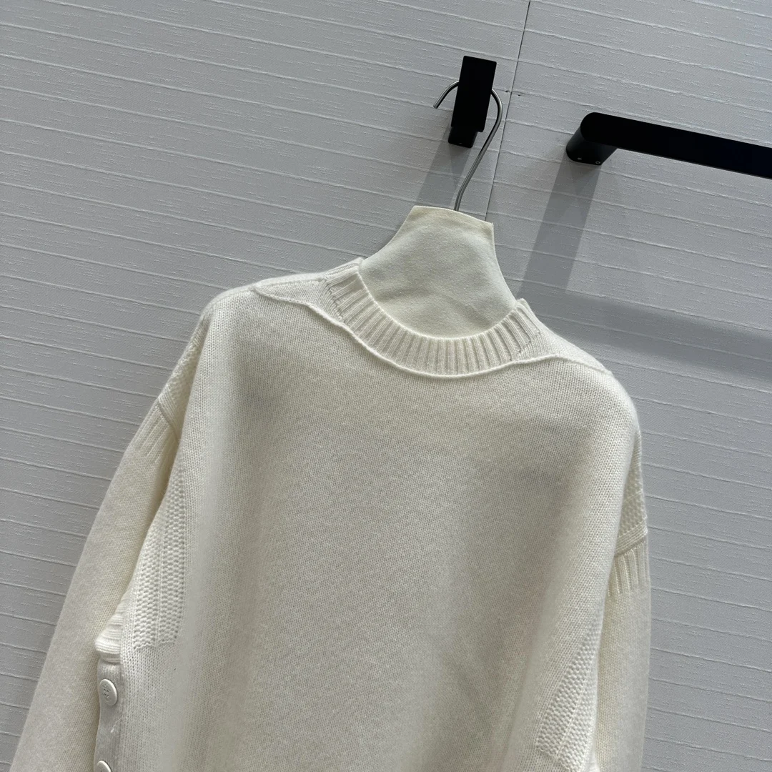 2024 Summer and Autumn New High Quality Women\'s Clothing Simple round neck soft cashmere knit sweater 0719