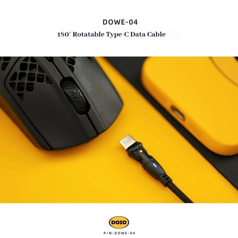 DOIO verlängerter geflochtener Draht TYPE-C Datenkabel drehbare Biegung horizontal 180 °   Rotation TYPE-C Datenkabel Stecker Lade-USB-Kabel