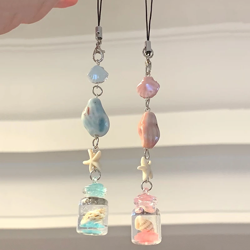 شفافة المفاتيح لطيف الرياح الرنين قلادة كيرينغ الهاتف المحمول الحبل Kawaii مجوهرات اكسسوارات الديكور ديكورات المنزل #3