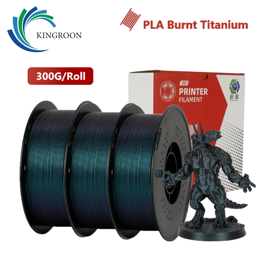 

KINGROON 300G PLA Burnt Titanium Filament 1.75mm For FDM 3D Printer 300g/Roll No Bubble High Speed Printing Material
