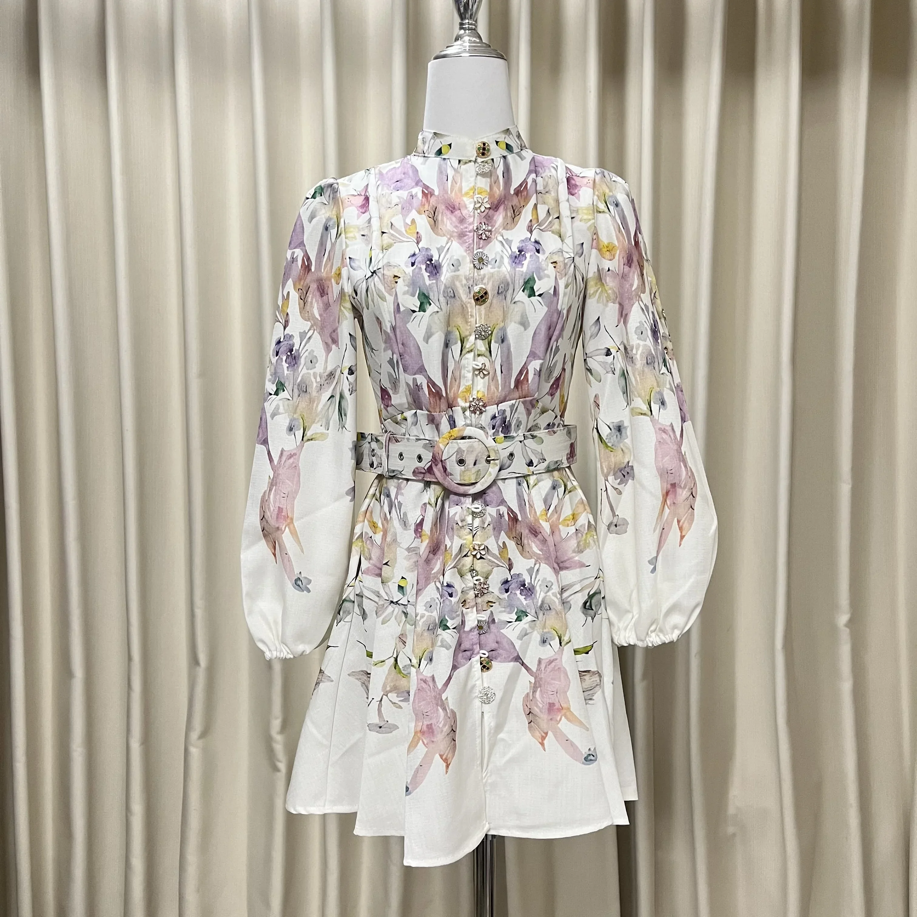 

Women's Dress Floral Linen Elegant Short Dresses Casual Vacation Beach Party Dresses Woman Clothing Fashion Summer Dresses 2025