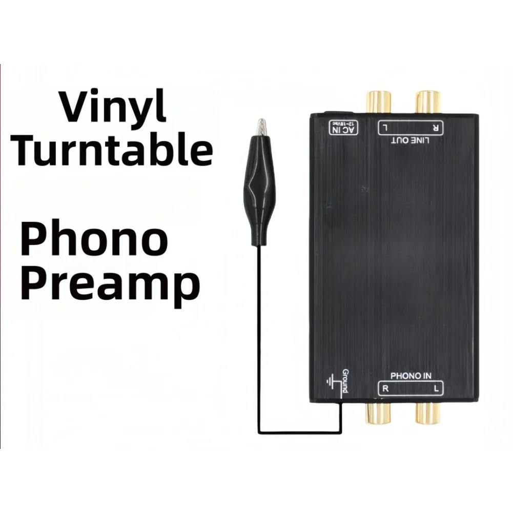 For Phono Preamplifier Hi-Fi MM Turntable Preamp, Low-Noise Power Supply, Gold-Plated Audio Ports For Amplifier
