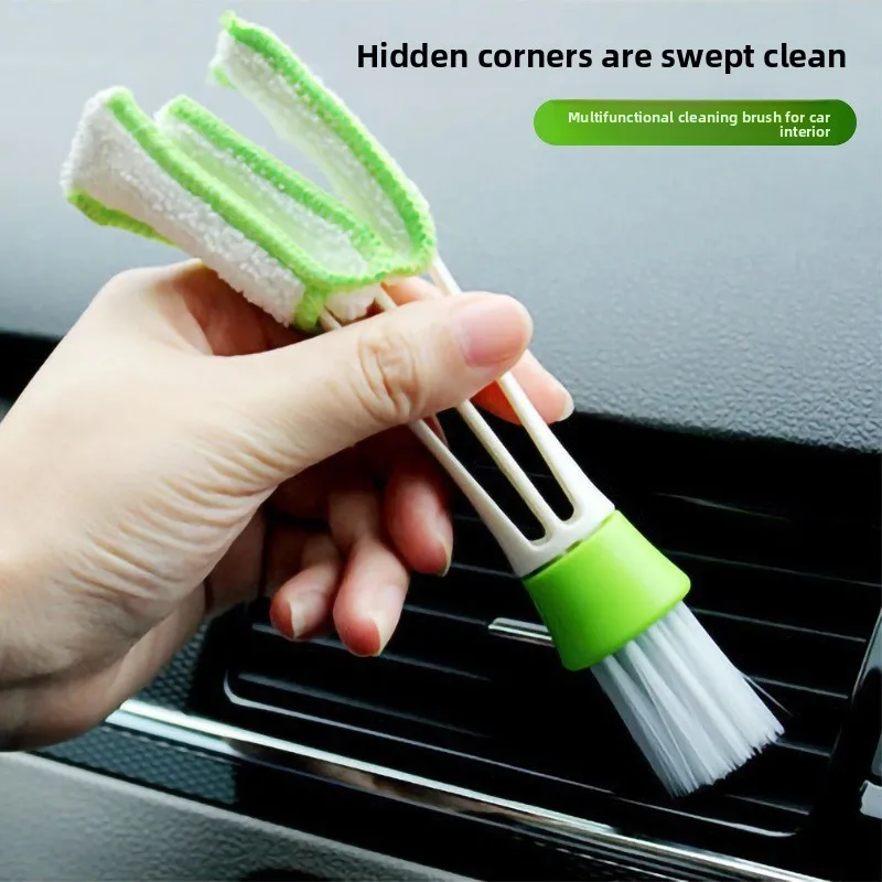 Car Ventilation Cleaning Brush Dual Head Soft Keyboard Duster Multi Function Car Interior Gap Cleaner Tool