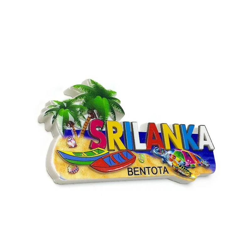 سريلانكا تذكارية للسفر مصنوعة يدويًا مرسومة يدويًا بحروف مغناطيسية مغناطيس الثلاجة هدية ديكور منزلي إبداعي #3