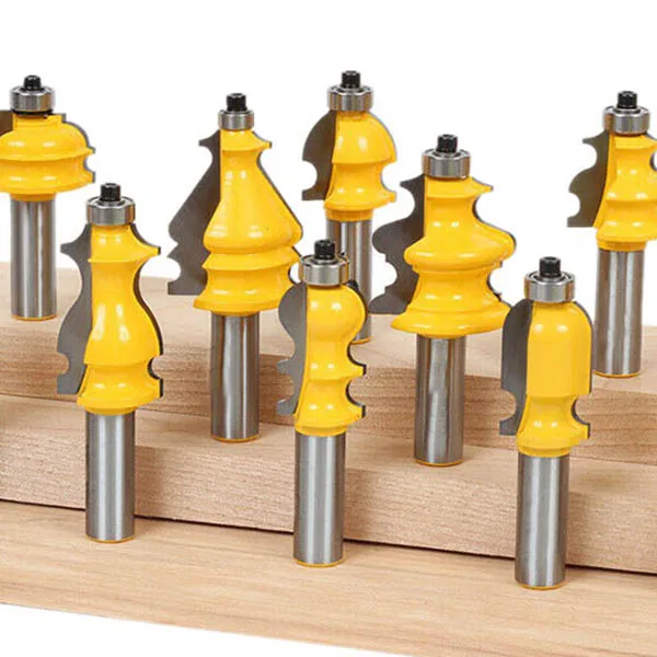 10 Bit Architectural Molding Router Bit Set-1/2 Inch Shank-Yonico 16101