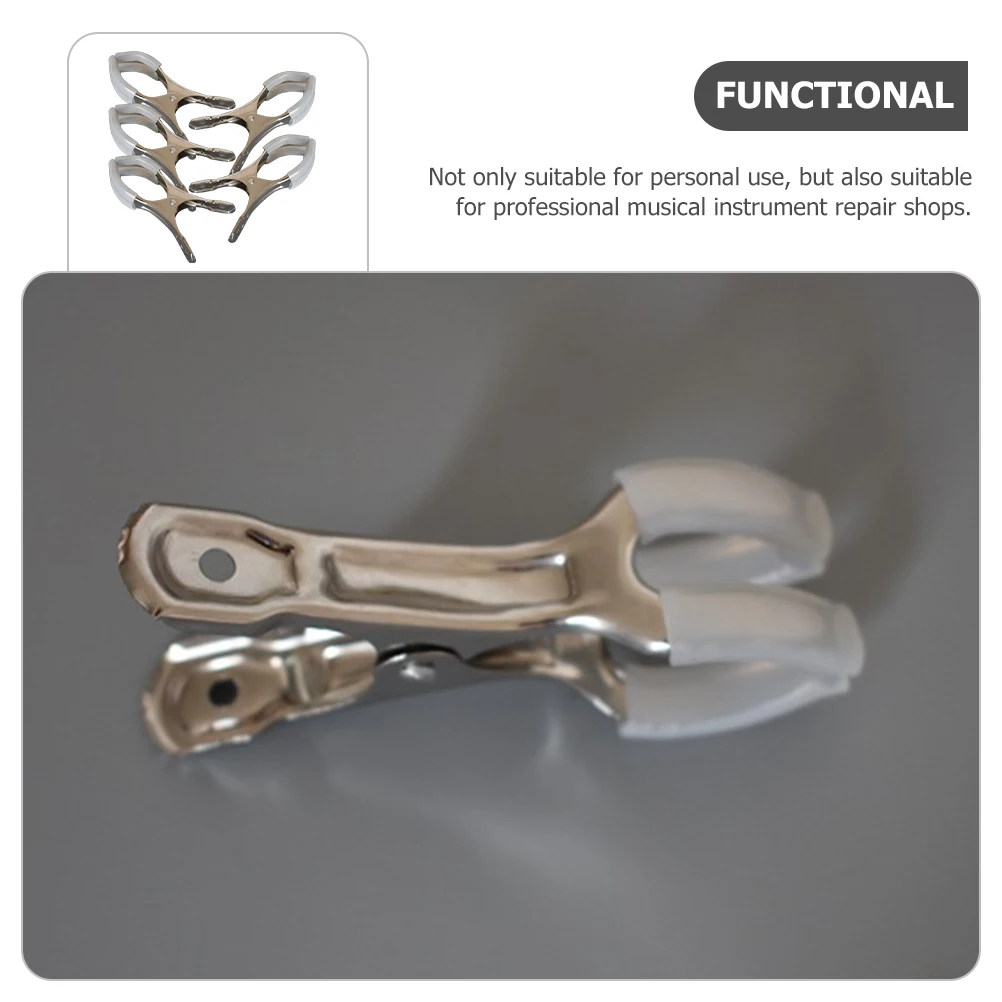 

5pcs Saxophone Clips Stainless Steel Non-Slip Wind Instrument Maintenance Tool Compact Size for Musical Repair Shops Soprano