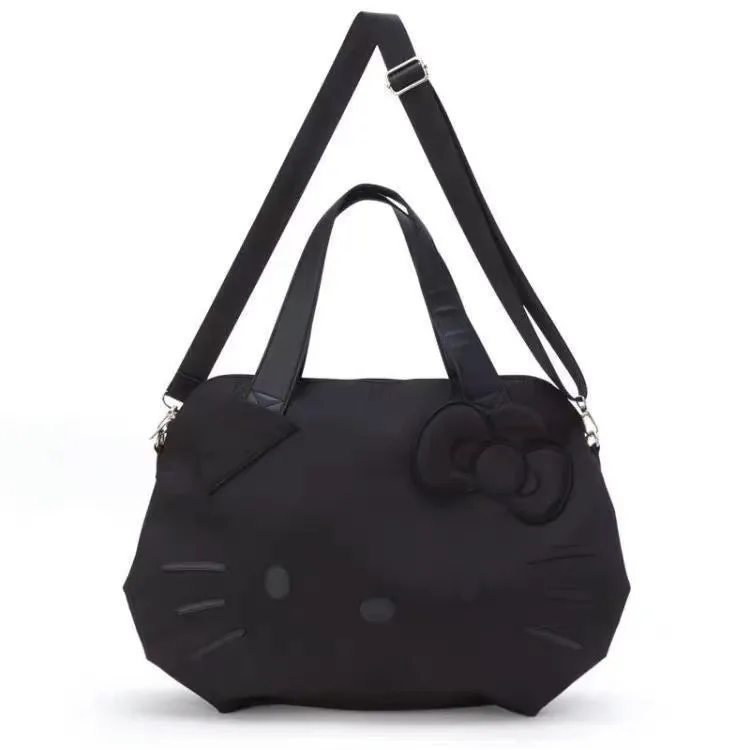 Black Hello Kitty borsa a tracolla monospalla borsa a tracolla di grande capacità borsa da viaggio a breve distanza per studentessa portatile