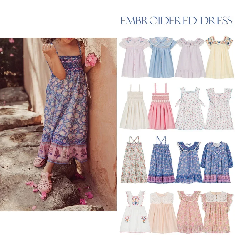 

Pre-sale(ship March) 2025 LM Autumn Floral Dress Girl Printed Shirts & Skirt Suit Toddler Girls Clothes Birthday Party Dress