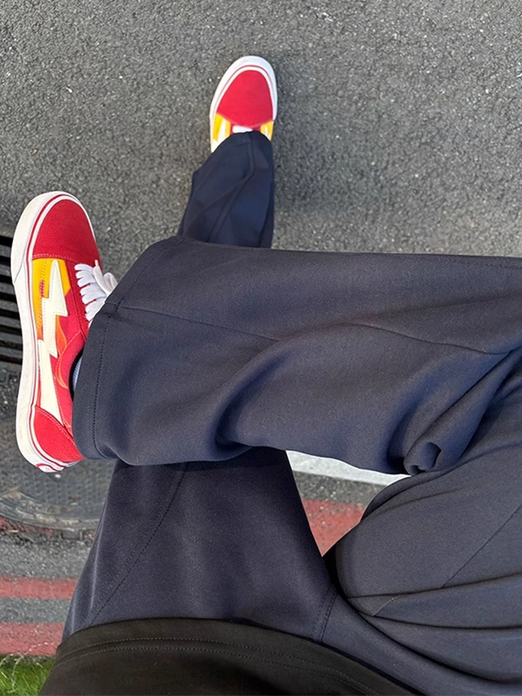 

Men's Fce Lined Casual Pants Straight Leg Drapey Comfortable Sports Trousers Autumn Winter Heavyweight Lengthening Leg Effect