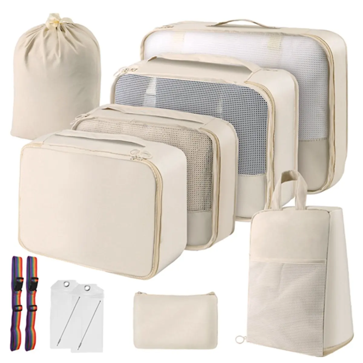 [N84R] Packing Cubes for Travel - Luggage Organizer Bags for Family, Mesh Breathable for Suitcases