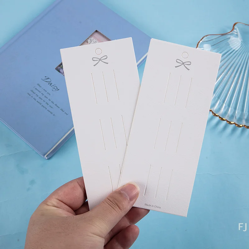 [YU] 50 Stücke Schleife Weiß Karton Haarspange Haarseil Marmelade Display Hängende Karte Schmuck Verpackung Kopfbedeckung Karton DIY Zubehör