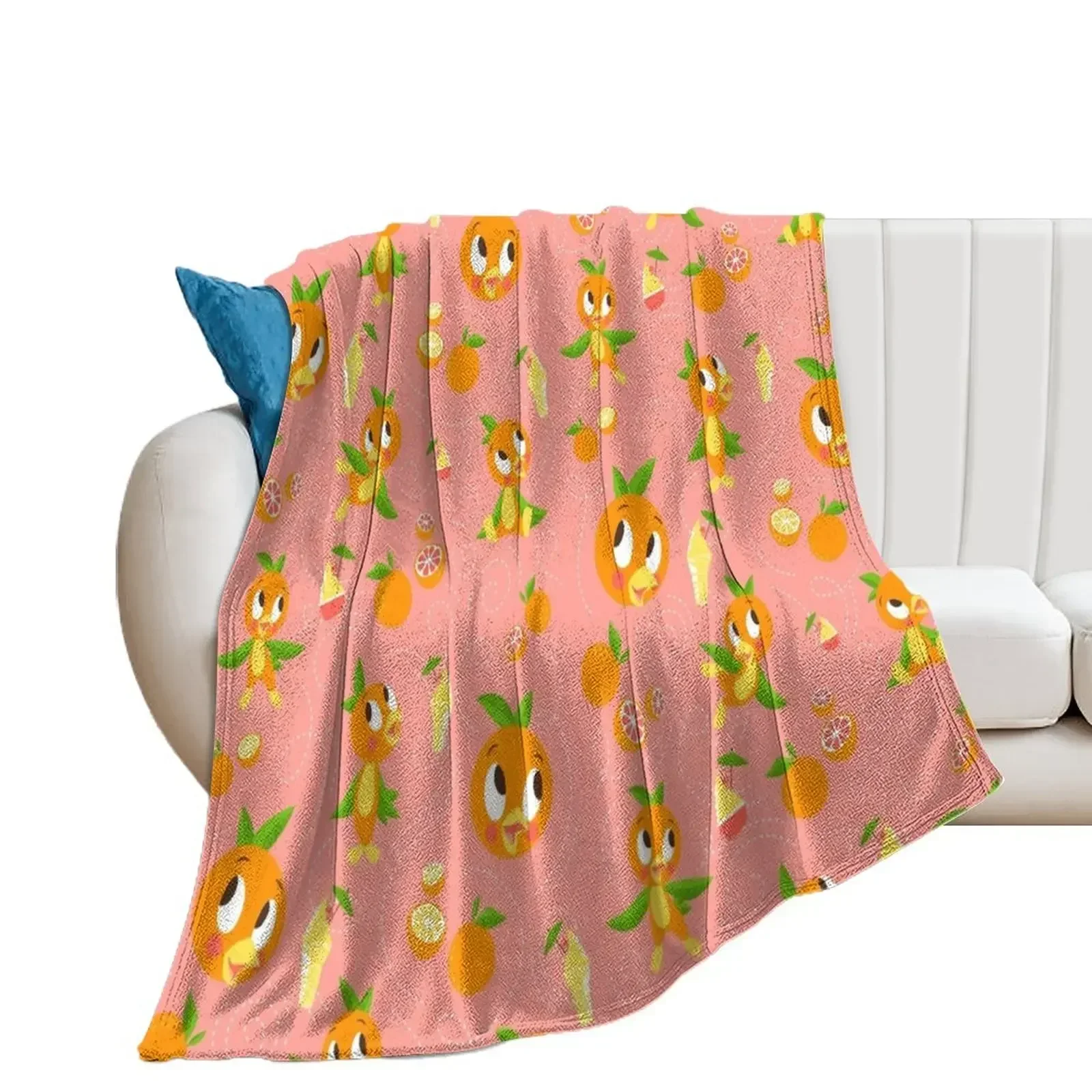 Orange Bird with Dole whip Throw Blanket Thermals For Travel Multi-Purpose Quilt Blankets