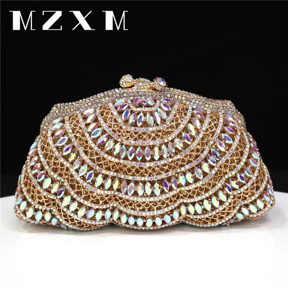 Dazzling Crystal Women Evening Bags Metal Box Clutch Wedding Bridal Diamond Minaudiere Mini Handbags Ladies Party Purses