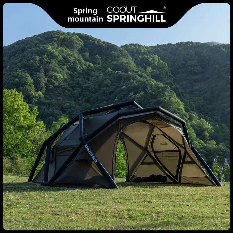 Carpa Inflable Esférica GOOUT Fuxi para Acampar al Aire Libre, Carpa Inflable Portátil Todo en Uno, Refugio para Pasar la Noche, Resistente a Lluvias Intensas