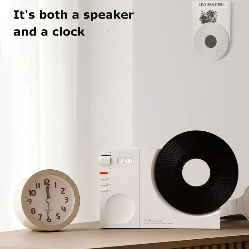 Мини Ретро Bluetooth 5.3 Динамик-часы Беспроводная звуковая панель Hi-Fi Портативная винтажная музыкальная шкатулка MP3 Поддержка TF-карты AUX Play