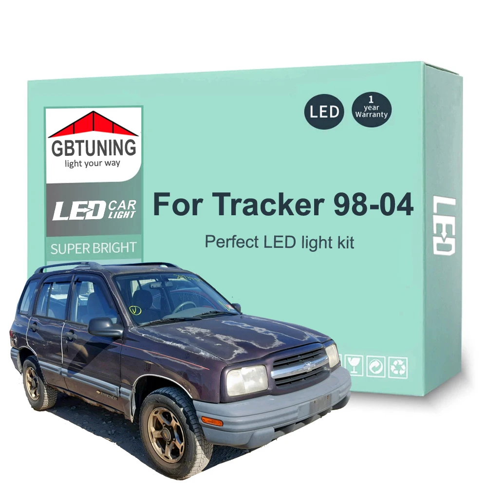 

9Pcs Cars LED lights For Chevrolet Tracker 1998 1999 2000 2001 2002 2003 2004 Dome LED Interior Light Bulb